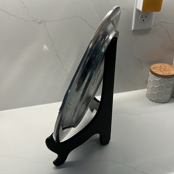 Vintage Pewter Sunflower Plate 1990s Made in Mexico 13 ½ “ diameter model 4432 - Picture 3 of 12